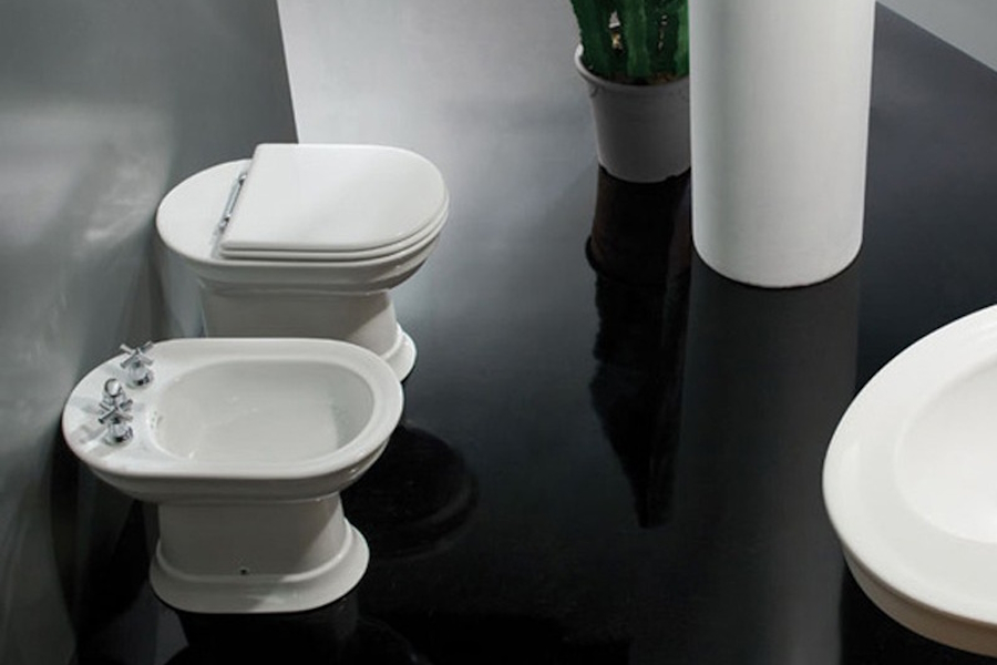 Унитаз , выпуск в пол Hatria Dolcevita YXXN01 (детальная фотография), фарфор, керамика