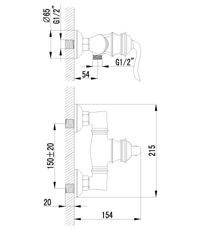 Смеситель для душа Lemark Brava LM4703G (детальная фотография), для душа