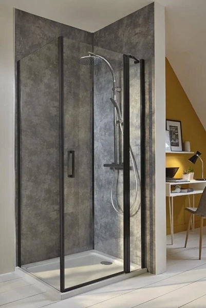 Душевая дверь в нишу Jacob Delafon Contra 90 см профиль черный E22T90-BL (детальная фотография), современные, hi-tech