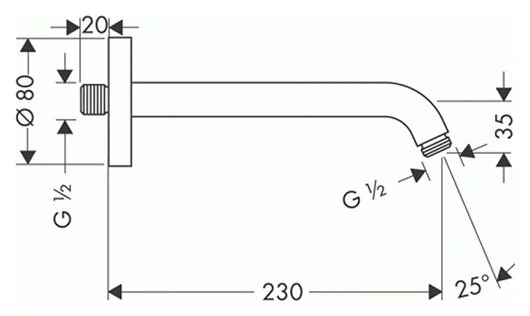 Кронштейн для верхнего душа Grohe Relexa 27412000 (детальная фотография), в наличии