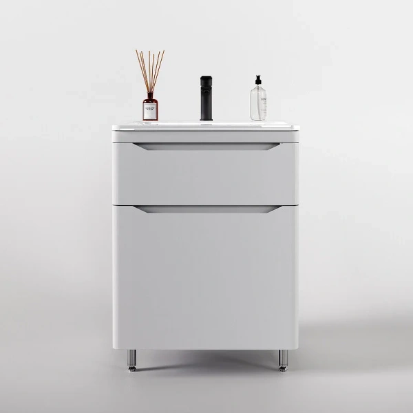 Тумба под раковину напольная Style Line Марелла Люкс Plus 60 см белый матовый антискрейтч СС-00002395 (детальная фотография)