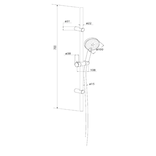 Душевой гарнитур RedBlu by Damixa Origin One 918100000 (детальная фотография), душевые гарнитуры