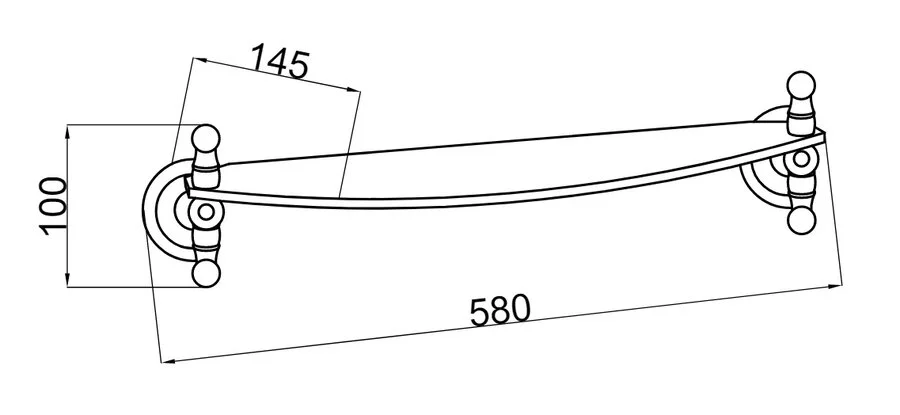 Полочка для ванной Boheme Imperiale с кристаллами Swarovski 10407 (детальная фотография), классические, ретро, с кристаллами swarovski