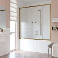 Душевая шторка на ванную профиль бронза стекло флёр-де-лис Vegas-glass