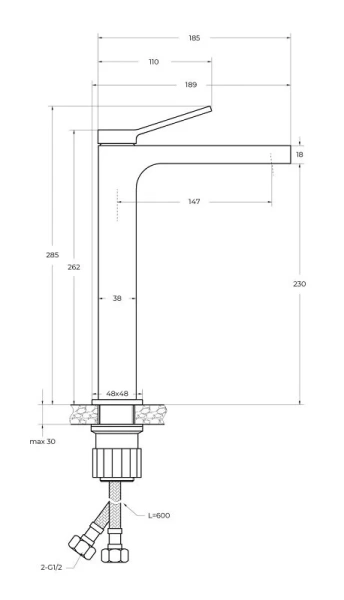 Смеситель для раковины Belbagno Albano хром ALBANO-LMC-CRM-W0 (детальная фотография), для раковины