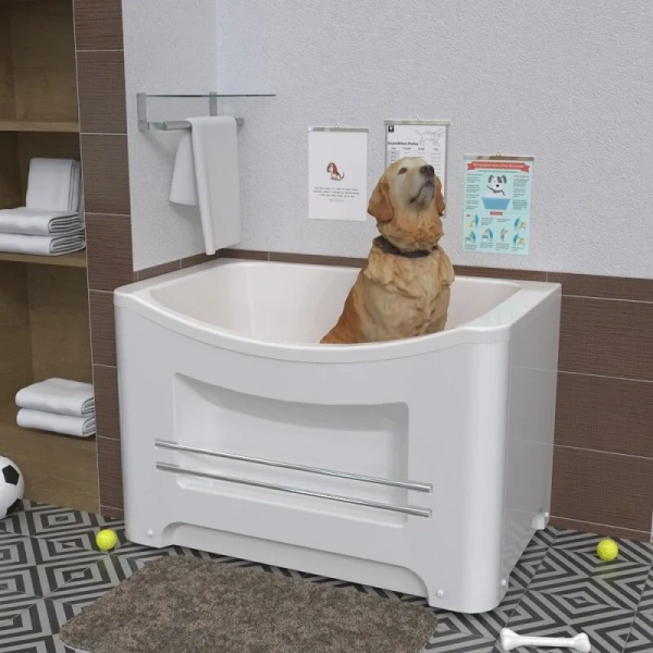 Акриловая ванна Радомир Арчи 1-01-0-0-1-341, 120 х 70 см, каркас, слив, фронтальный экран, полотенцедержатель в комплекте, белая (детальная фотография), современныe, hi-tech