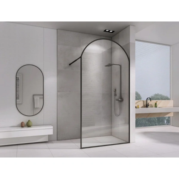 Душевая перегородка Abber Immer Offen 120 см стекло прозрачное AG64120BN (детальная фотография), черные