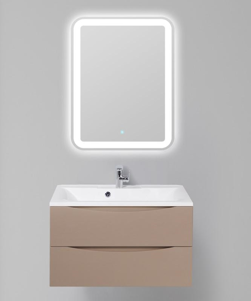 Тумба под раковину подвесная BelBagno Marino 80 см capucino lucido MARINO-800-2C-SO-CL-P (детальная фотография), современная, hi-tech