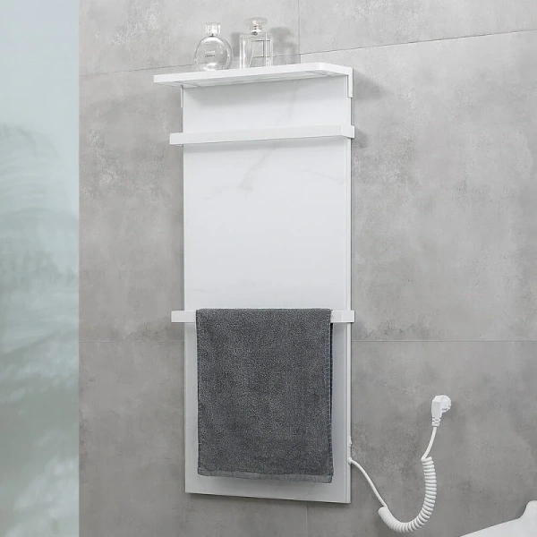 Полотенцесушитель электрический Black&White Moon 40x90 см белый мрамор 388WM (детальная фотография)