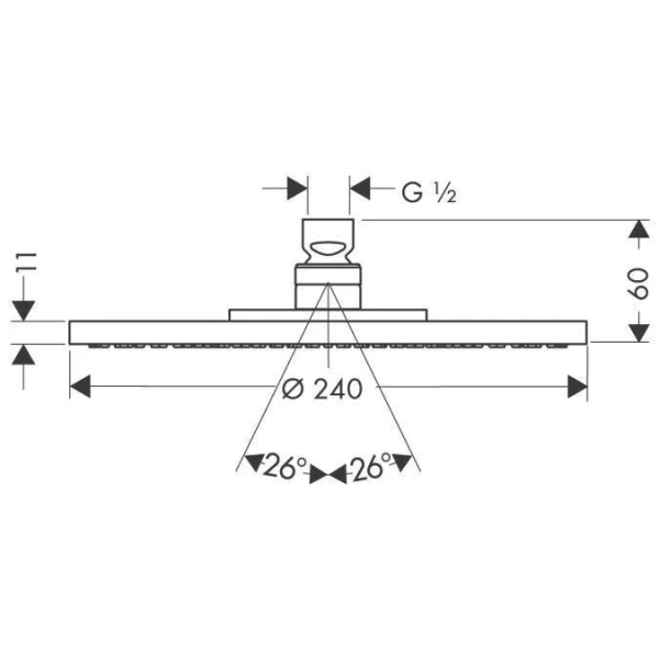 Верхний душ Axor Starck 28494000 (детальная фотография), верхние души
