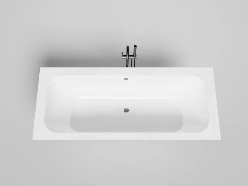 Ванна из искусственного камня Salini Orlando Axis 190 190,5x80 см S-Stone белая матовая 103221M (детальная фотография), 190 см