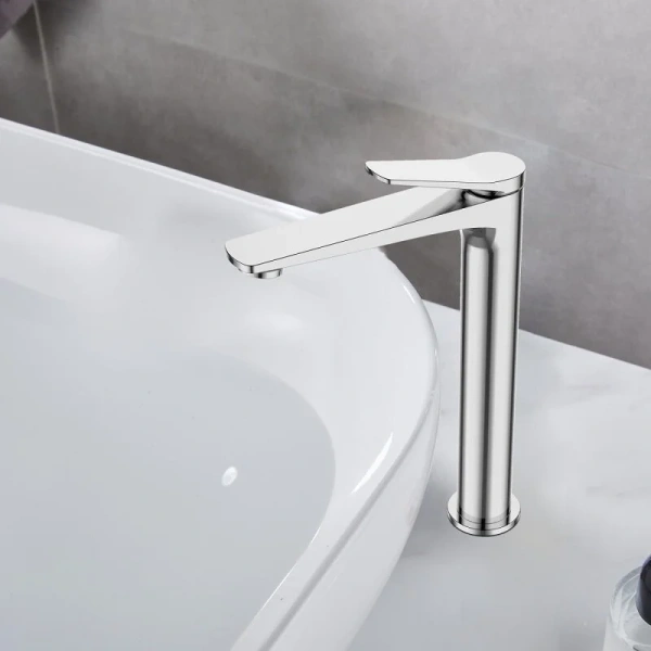 Смеситель для раковины Belbagno Unique хром UNIQUE-LMC-CRM-W0 (детальная фотография), высокие, из латуни, округлая форма