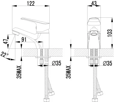 Смеситель для раковины Lemark Partner LM6556C (детальная фотография), для раковины