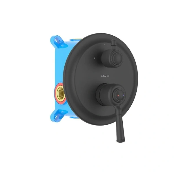 Смеситель для душа Акватек Классик черный AQ1546MB (детальная фотография)