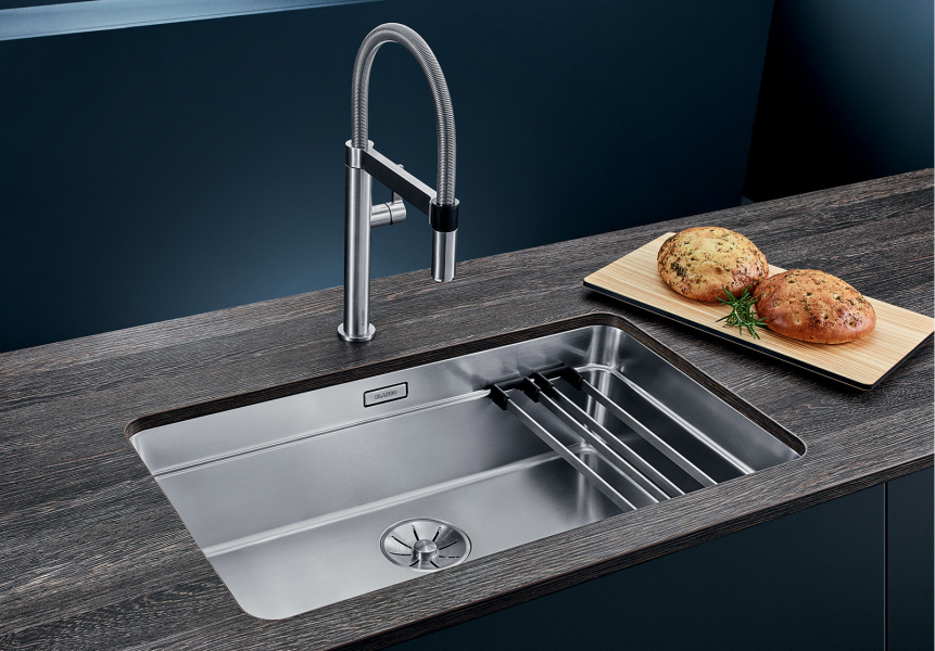 Мойка для кухни Blanco Etagon 700-U 74 см нержавеющая сталь 524270 (детальная фотография), из нержавеющей стали, стальные, металлические