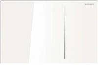 Смывная клавиша для двойного смыва, стекло, белый/алюминий, Geberit Sigma 70