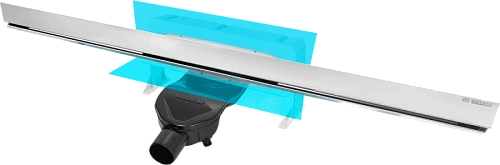 Душевой лоток BERGES Wall 100 см хром матовый - фото 1