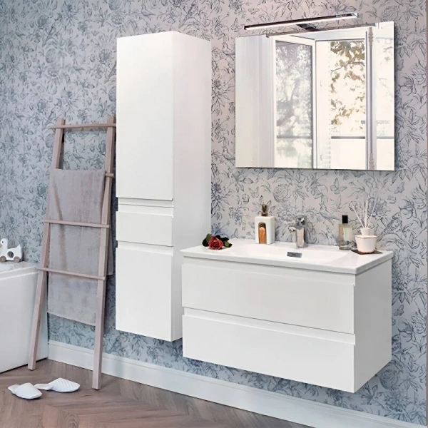 Тумба под раковину подвесная Jacob Delafon Madeleine 100 см левая, белая матовая EB2054-J51 (детальная фотография), современная, hi-tech