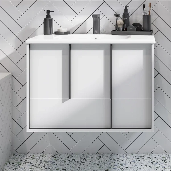 Тумба под раковину подвесная Акватон Ривьера 80 см белая матовая 1A239001RVX20 (детальная фотография)