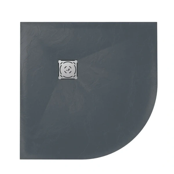 Душевой поддон RGW Stone Tray ST/R-G 100х100 см графит 16153100-02 (детальная фотография), полукруглые, четверть круга