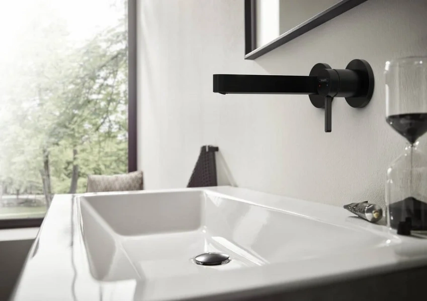 Смеситель для раковины Hansgrohe Finoris черный матовый 76051670 (детальная фотография), современные, hi-tech