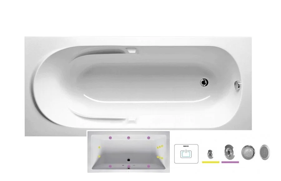 Ванна гидромассажная Riho Future 170 х 75 см, FLOW BC2800500000000_FLOW (детальная фотография), современныe, hi-tech