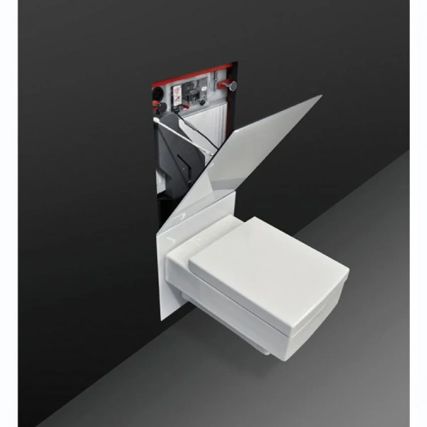 Верхняя стеклянная панель с механическим блоком управления, цвет белый, цвет клавиш хром, Tece TECElux 9650001 (детальная фотография) index_1