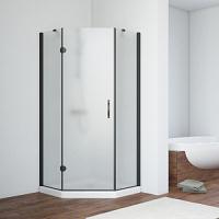 Душевой уголок профиль черный глянцевый стекло шиншилла Vegas-glass