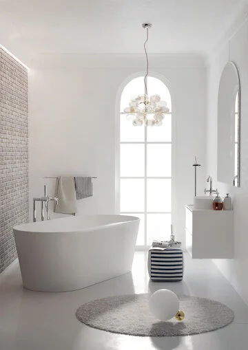 Ванна каменная Roca Raina 159 х 79 см 248466000, литой мрамор Stonex, овальная, белая (детальная фотография), 160 см