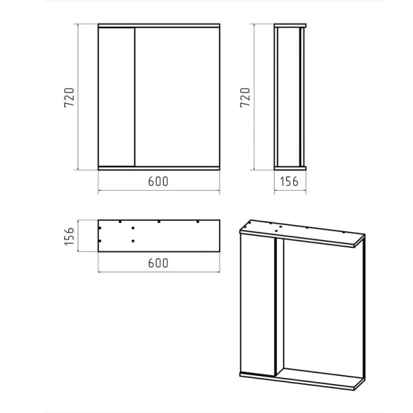 Зеркальный шкаф с подсветкой Misty Лира 60 см левый П-Лир04060-013Л (детальная фотография), по запросу
