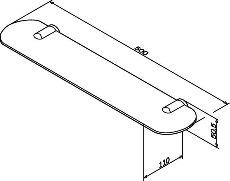 Полочка для ванной AM.PM X-Joy 50 см стеклянная A8434700 (детальная фотография), современные, hi-tech index_1