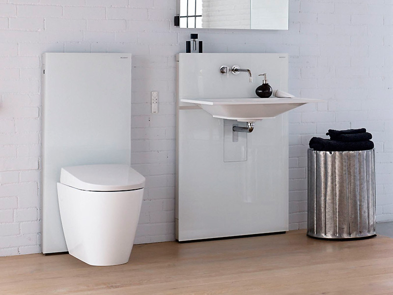 Унитаз напольный с бидеткой Geberit AquaClean Sela 146.175.11.1 (детальная фотография), без бачка, со скрытым бачком