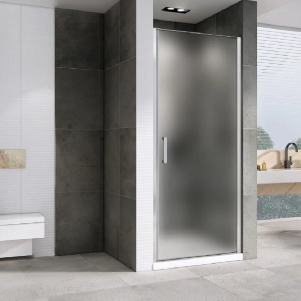 Душевая дверь в нишу Abber Sonnenstrand 100 см профиль хром, стекло матовое AG04100M (детальная фотография), хром