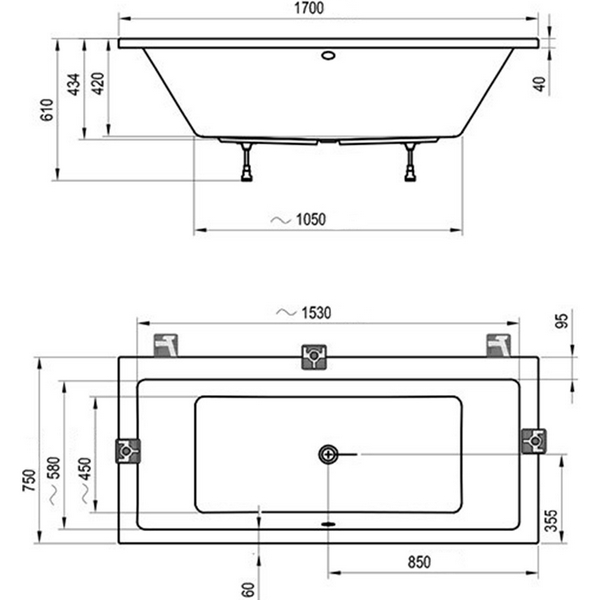 Схема (детальная фотография), без гидромассажа, большие
