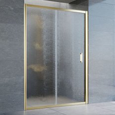 Душевая дверь профиль золотой стекло шиншилла Vegas-glass