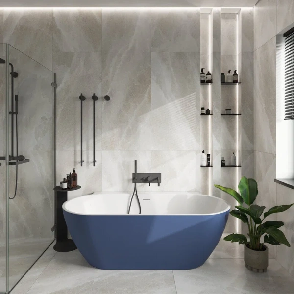 Ванна акриловая Corpa Nera Salieri CN130120, 170 х 80 см, синий матовый (детальная фотография), отдельностоящие