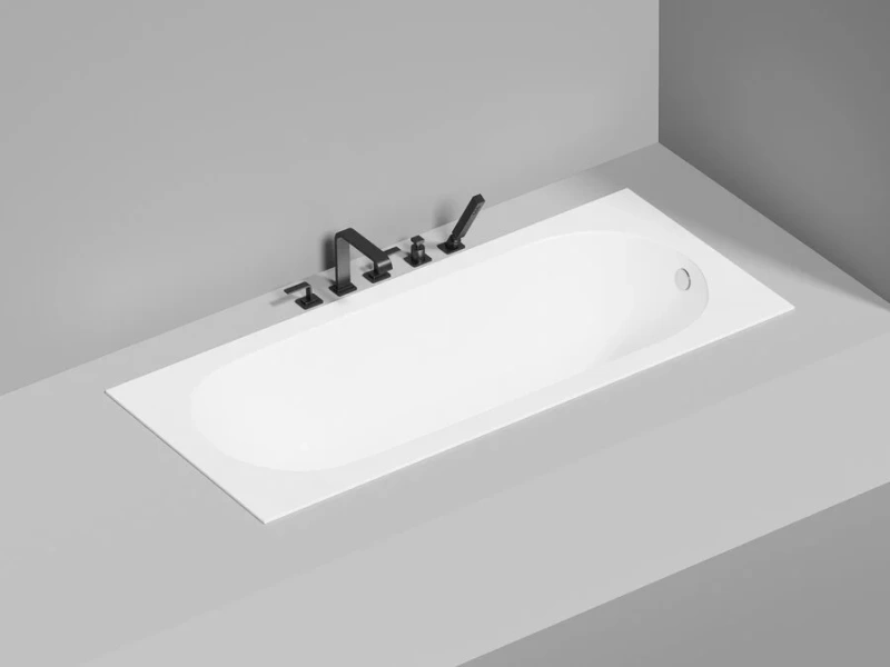 Ванна из искусственного камня Salini Ornella 170x75 см S-Sense белая матовая 102311M (детальная фотография), прямоугольные