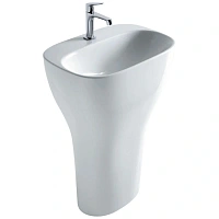 Раковина напольная, 1 отверстие под смеситель, слив в стену, Globo Genesis