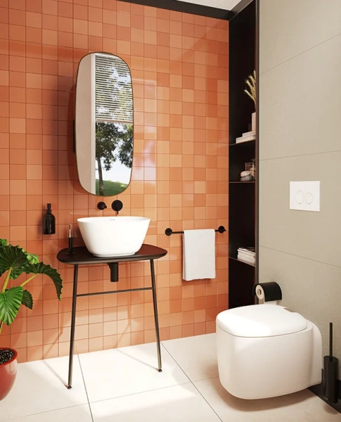 Раковина VitrA Plural 45 см высокая 7811B403-0016 (детальная фотография), накладные (на столешницу)