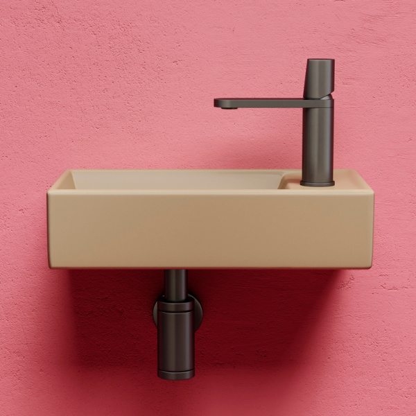 Раковина Ceramica Nova Element 40 см чаша слева капучино CN6051LMC (детальная фотография), подвесные, пристенные
