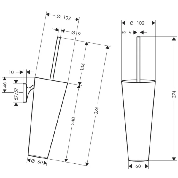 Ёршик для ванной Axor Starck Organic 42735000 (детальная фотография), современные, hi-tech