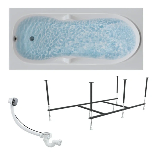 Ванна акриловая 1MarKa Vita 01вит1670кс2+, 160 x 70 см, цвет белый (детальная фотография), прямоугольные