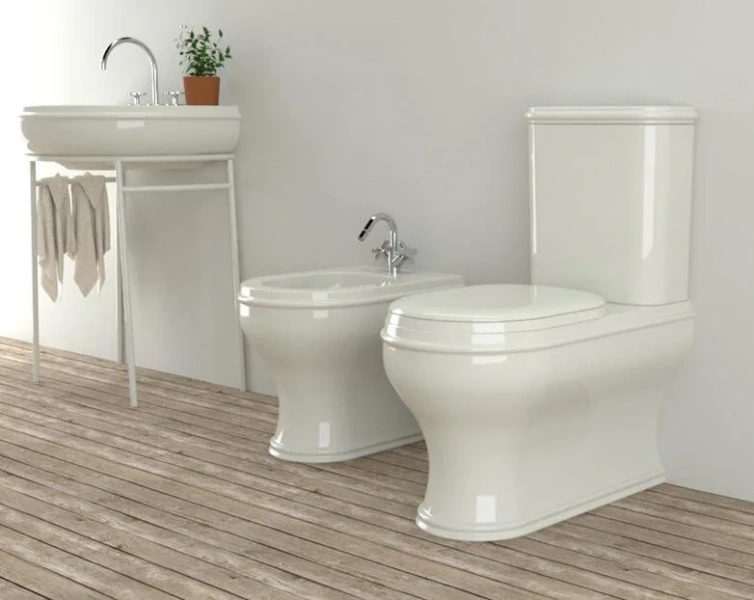 Унитаз напольный Azzurra Charme CHA100/P bi (детальная фотография), классические, ретро, круглые