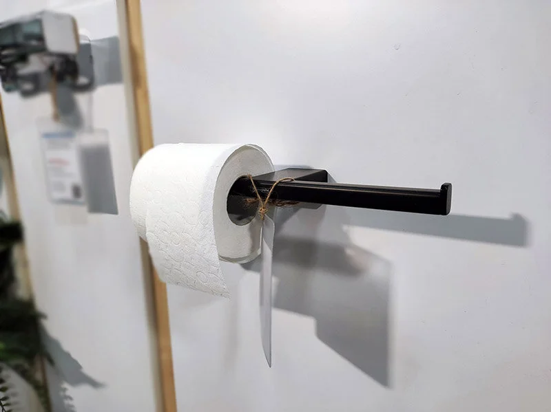 Бумагодержатель Hansgrohe AddStoris черный матовый 41748670 (детальная фотография), в наличии