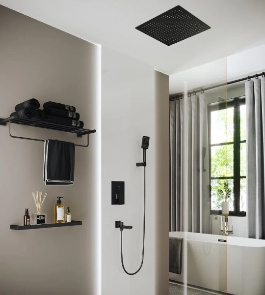 Душевой комплект Timo Selene черный SX-2039/03SM (детальная фотография), душевые комплекты, наборы