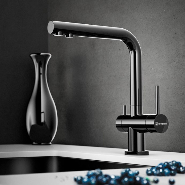 Смеситель для питьевой воды Omoikiri Nagano GM вороненая сталь 4994179 (детальная фотография), современные, hi-tech