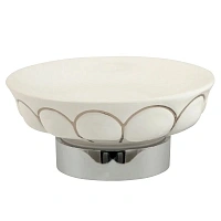 Мыльница Migliore Olivia белая керамика с декором платина, хром