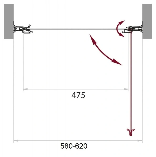 Душевая дверь в нишу BelBagno Sela 60 см стекло рифленое SELA-B-1-60-P-Cr (детальная фотография), современные, hi-tech