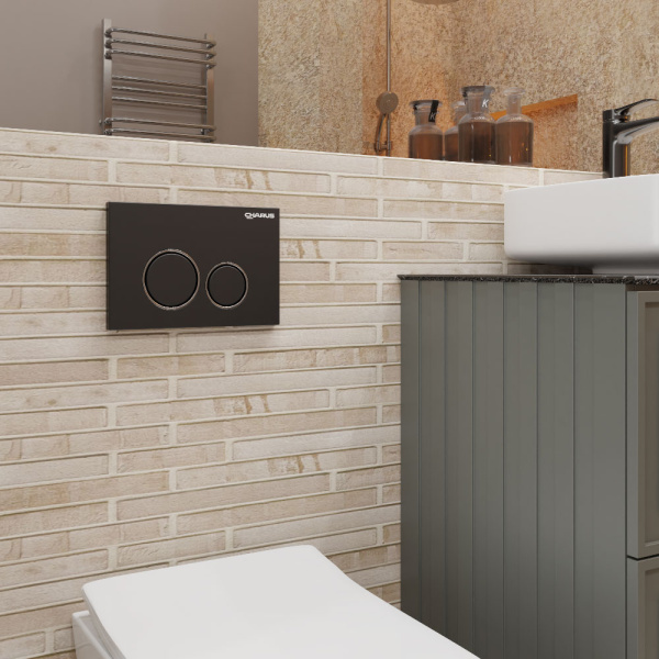 Клавиша смыва Charus Spazio черная матовая FP.330.DW.01 (детальная фотография), в наличии