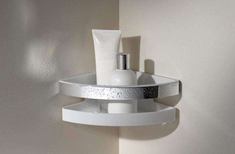 Полочка для ванной, хром / белый, Keuco Moll 12757 010000 (детальная фотография), в наличии